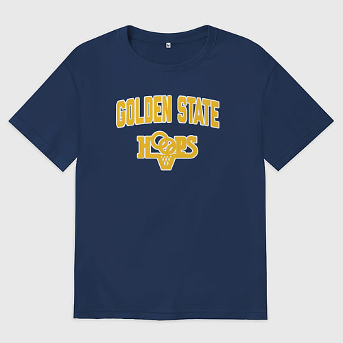 Женская футболка оверсайз Golden State hoops / Тёмно-синий – фото 1