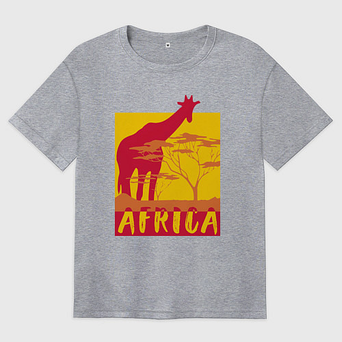 Женская футболка оверсайз Природа Африки / Меланж – фото 1