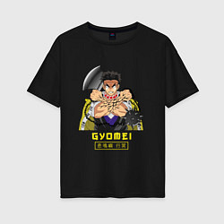 Футболка оверсайз женская Клинок рассекающий демонов Гёмей Химеджима, цвет: черный