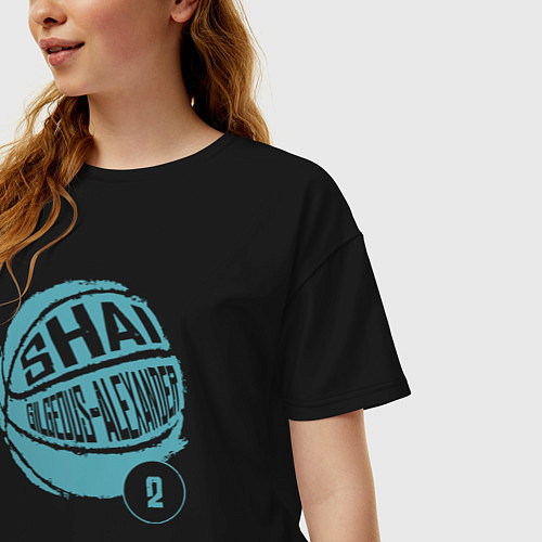 Женская футболка оверсайз Шей - Оклахома / Черный – фото 3