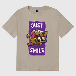 Женская футболка оверсайз Просто улыбнись