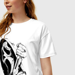 Футболка оверсайз женская Крик - Гоуст фейс, цвет: белый — фото 2