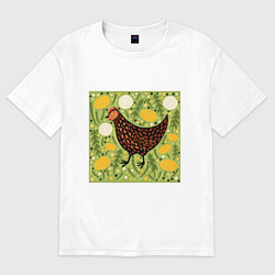 Женская футболка оверсайз Курочка ряба