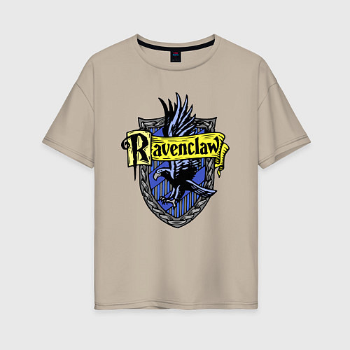 Женская футболка оверсайз Ravenclaw emblem / Миндальный – фото 1