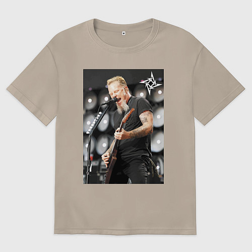 Женская футболка оверсайз James Alan Hatfield - Metallica / Миндальный – фото 1