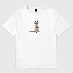 Футболка оверсайз женская Kitten, цвет: белый