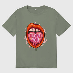Женская футболка оверсайз I love you