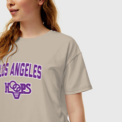 Футболка оверсайз женская Los Angeles hoops, цвет: миндальный — фото 2