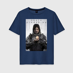 Футболка оверсайз женская Death Stranding - Norman Reedus, цвет: тёмно-синий