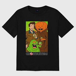 Женская футболка оверсайз Ghostbuster - Peter Slimer Pumpkinhead