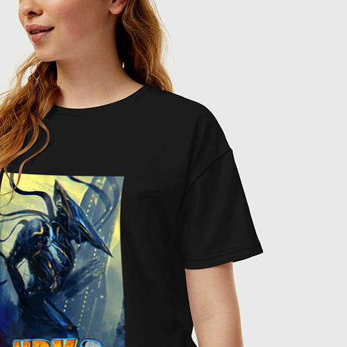 Женская футболка оверсайз MDK - Kurt / Черный – фото 3