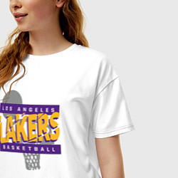 Футболка оверсайз женская Lakers basketball play, цвет: белый — фото 2