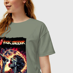 Футболка оверсайз женская Rolling Stones singer Mick Jagger, цвет: авокадо — фото 2