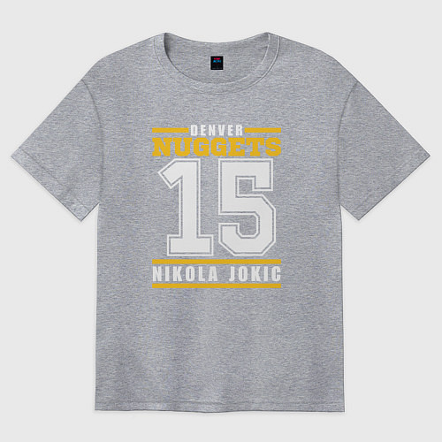 Женская футболка оверсайз Denver - Nocola Jokic / Меланж – фото 1