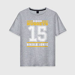 Футболка оверсайз женская Denver - Nocola Jokic, цвет: меланж