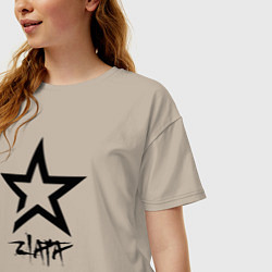 Футболка оверсайз женская Zlata - star, цвет: миндальный — фото 2
