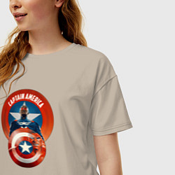 Футболка оверсайз женская Captain America: Brave New World, цвет: миндальный — фото 2