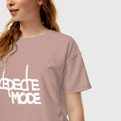 Футболка оверсайз женская Depeche Mode - exciter logo, цвет: пыльно-розовый — фото 2