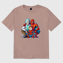 Женская футболка оверсайз Spider-Man is Rick and Mortys friend