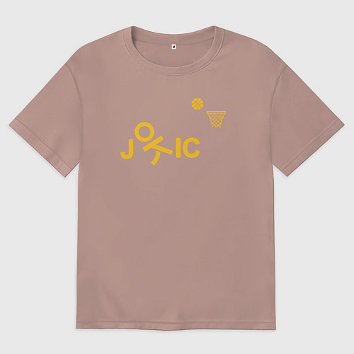 Женская футболка оверсайз Jokic shot / Пыльно-розовый – фото 1