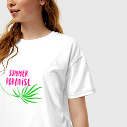 Футболка оверсайз женская Летняя благодать, цвет: белый — фото 2