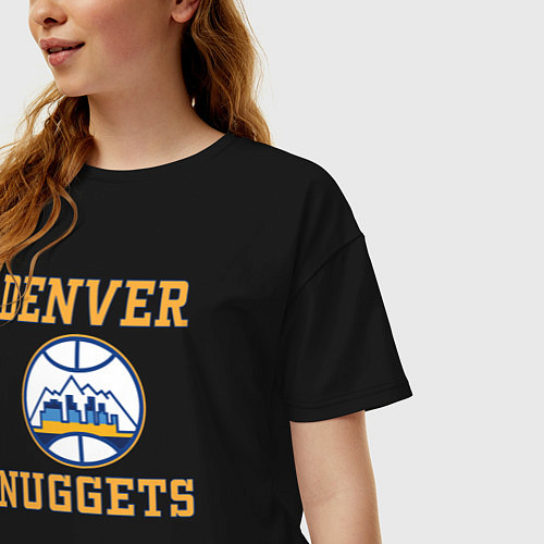 Женская футболка оверсайз Денвер Наггетс / Черный – фото 3
