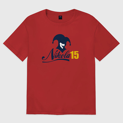 Женская футболка оверсайз Nikola 15 / Красный – фото 1