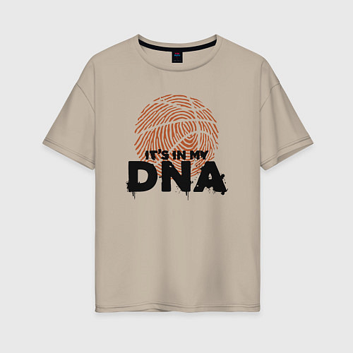 Женская футболка оверсайз ДНК баскетбола / Миндальный – фото 1