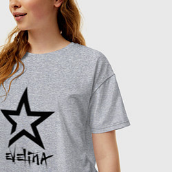 Футболка оверсайз женская Эвелина - звезда, цвет: меланж — фото 2