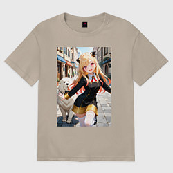 Футболка оверсайз женская Марин Китагава косплей Ани Форджер, цвет: миндальный