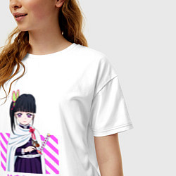 Футболка оверсайз женская Клинок рассекающий демонов Kanao, цвет: белый — фото 2