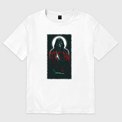 Футболка оверсайз женская Крик гостфейс с луной, цвет: белый