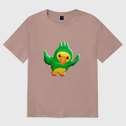 Футболка оверсайз женская Попугай PK XD, цвет: пыльно-розовый