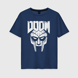 Футболка оверсайз женская Doom mask, цвет: тёмно-синий