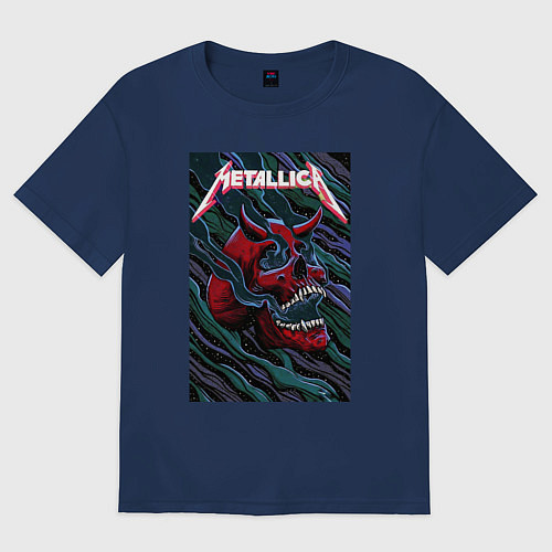 Женская футболка оверсайз Metallica The Unforgiven II / Тёмно-синий – фото 1