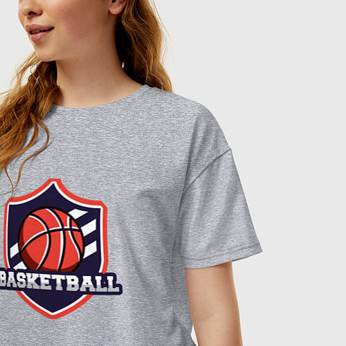 Женская футболка оверсайз Basketball sport / Меланж – фото 3