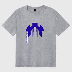 Футболка оверсайз женская Cortex синий aneurism iv, цвет: меланж