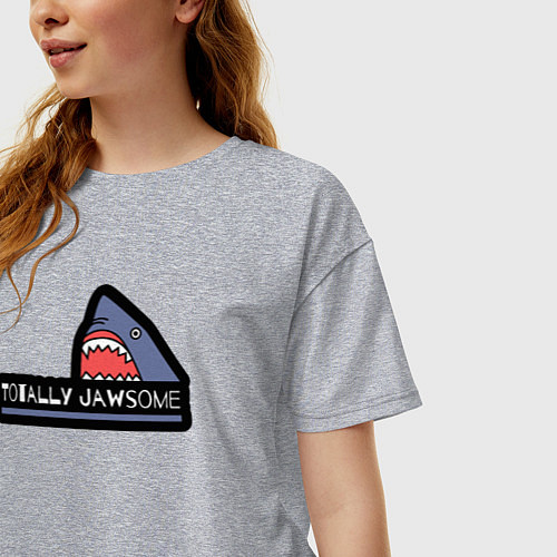 Женская футболка оверсайз Совершенно потрясающий / Меланж – фото 3