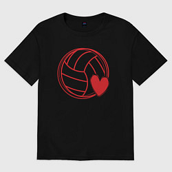 Футболка оверсайз женская Volley love, цвет: черный
