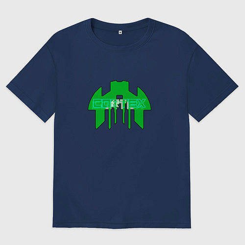 Женская футболка оверсайз Cortex зелёный aneurism iv / Тёмно-синий – фото 1