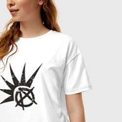 Футболка оверсайз женская Anarchy punks, цвет: белый — фото 2
