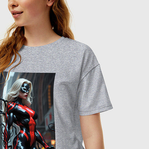 Женская футболка оверсайз Девушка-веном / Меланж – фото 3