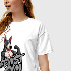 Футболка оверсайз женская Beast gym dog, цвет: белый — фото 2