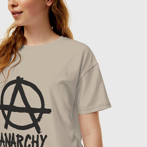 Женская футболка оверсайз Анархист / Миндальный – фото 3
