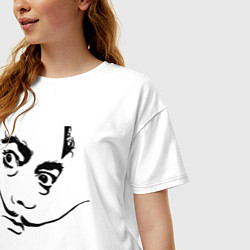 Футболка оверсайз женская Известный силуэт Сальвадора Дали, цвет: белый — фото 2