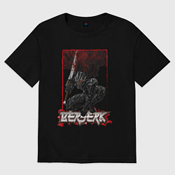 Футболка оверсайз женская Берсерк Гатс меч, цвет: черный