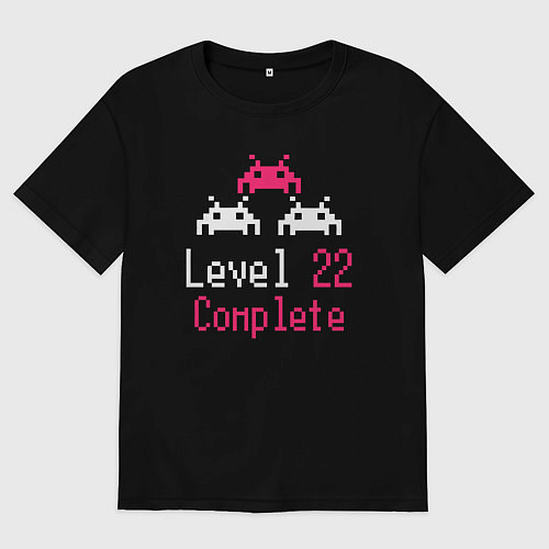 Женская футболка оверсайз Уровень 22 пройден / Черный – фото 1