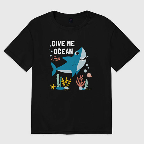 Женская футболка оверсайз Дайте мне океан / Черный – фото 1