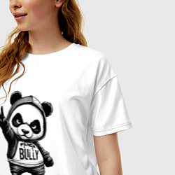 Футболка оверсайз женская Детёныш панды ярый хулиган, цвет: белый — фото 2