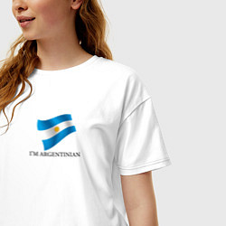 Футболка оверсайз женская Я Аргентинец - патриотизм, цвет: белый — фото 2